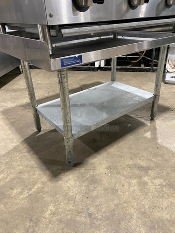 LATE MODEL! 2021 Spectrum Commercial Countertop Natural Gas Powered Char Broiler Grill! With Back And Side Splashes! On Small Legs! On Equipment Stand! With Storage Space Underneath! All Stainless Steel! On Legs! Model: NGCB36R SN: NGCB365040001116 - Image 8 of 10