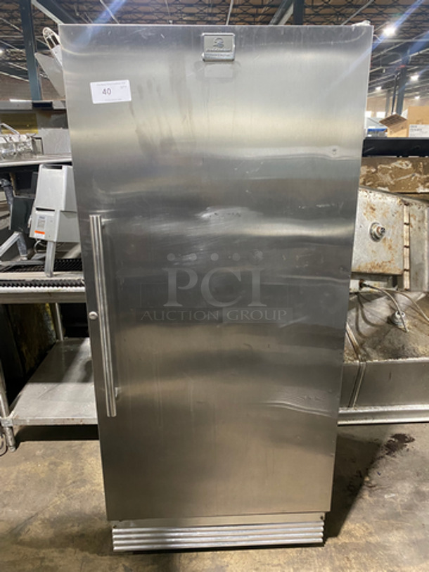 Kelvinator Commercial Single Door Reach In Freezer! Poly Coated Racks! All Stainless Steel! Model: KFS220RHY1 SN: WB04437600 115V 60HZ 1 Phase! Not Tested! 