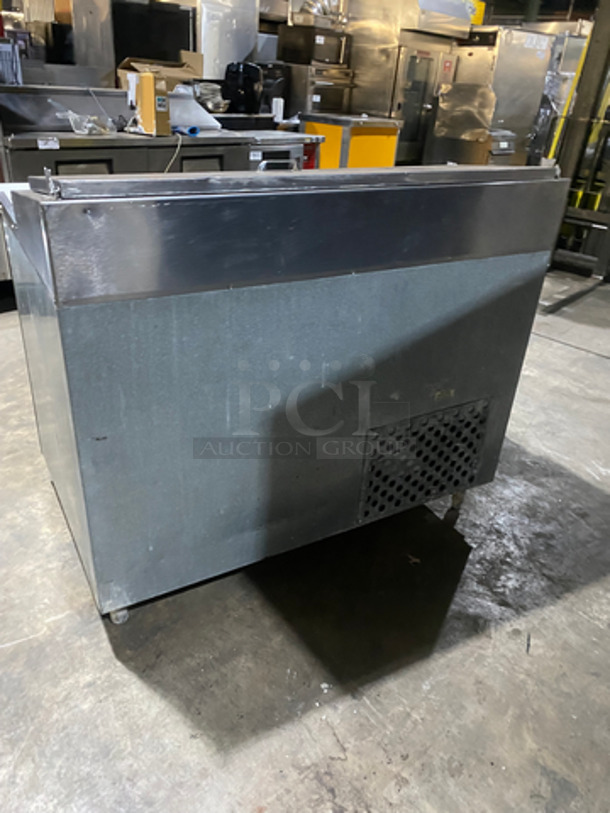 Leader Commercial Refrigerated Pizza Prep Table! With Commercial Cutting Board! With 2 Door Underneath Storage Space! All Stainless Steel! On Legs! - Image 4 of 8