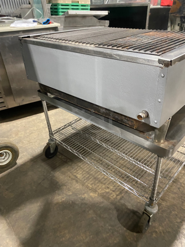 Montague Commercial Countertop Gas Powered Char Broiler Grill! On Legs! On Equipment Stand! With Storage Space Underneath! All Stainless Steel! On Casters! - Image 4 of 9