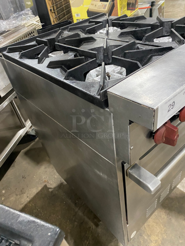 Sunfire Commercial Natural Gas Powered 4 Burner Stove! With Full Size Oven Underneath! Metal Oven Rack! All Stainless Steel! On Legs! - Image 2 of 9