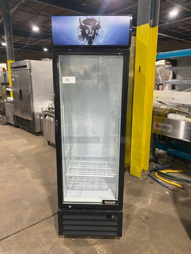 Bison Commercial Single Door Reach In Cooler Merchandiser! With View Through Door! Poly Coated Racks! Model: BGM15 SN: BGM1520200528015 115V