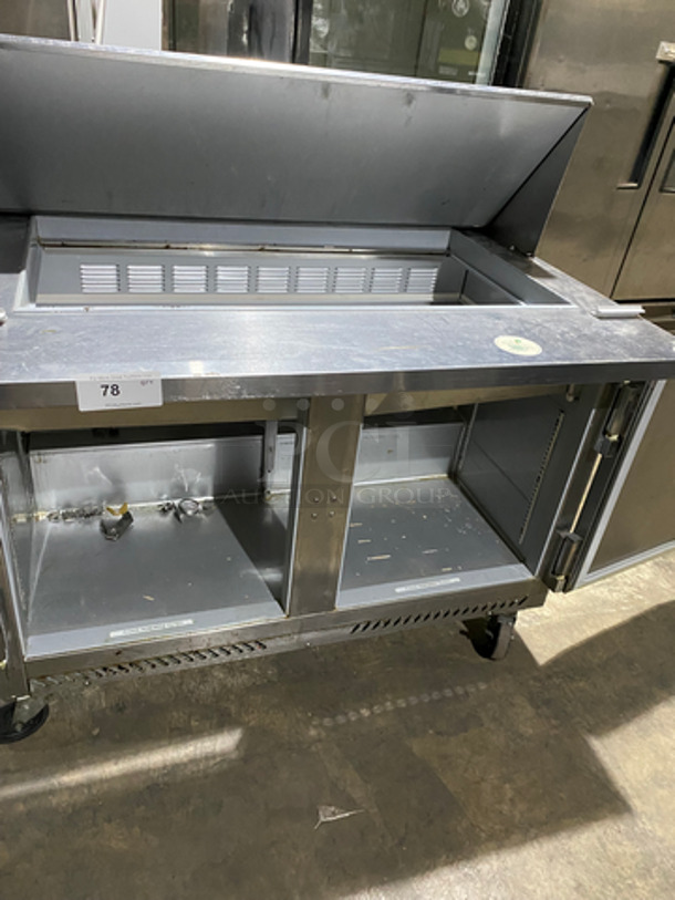 Victory Commercial Refrigerated Sandwich Prep Table! With 2 Door Underneath Storage Space! All Stainless Steel! On Casters! Model: VSP48HC18BOST SN: 12305041 115V 60HZ 1 Phase - Image 5 of 9