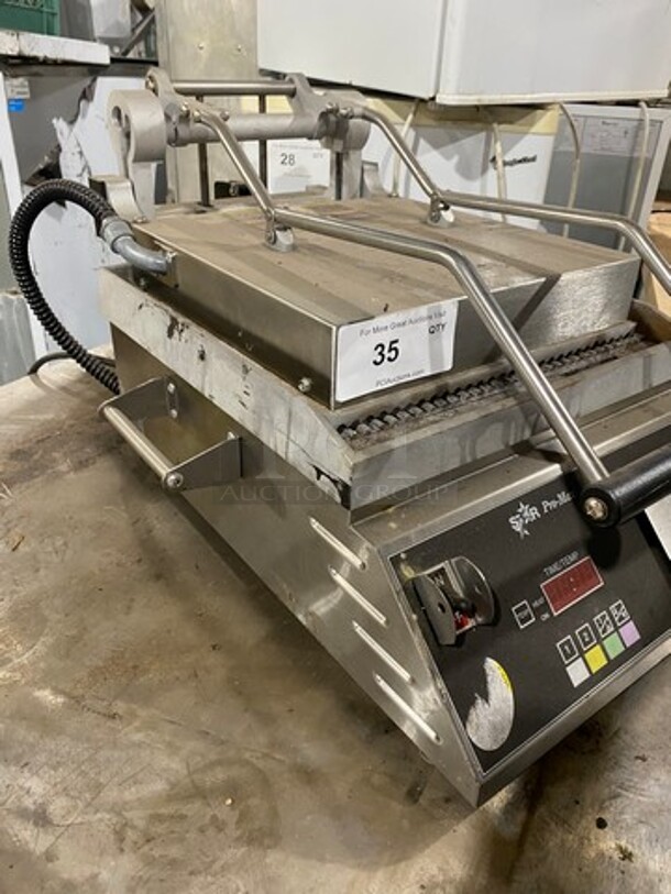 Star Commercial Countertop Panini/Sandwich Grill! With Ribbed Press! All Stainless Steel! Model: CG14E SN: GGT140614A0050 120V - Image 3 of 9