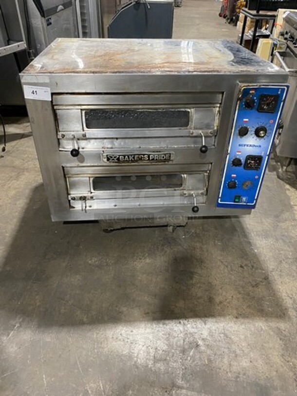 Bakers Pride Commercial Electric Powered Double Deck Pizza Oven! All Stainless Steel! 2x Your Bid Makes One Unit! Model: EP22828 SN: 580631701003 208V 60HZ 3 Phase