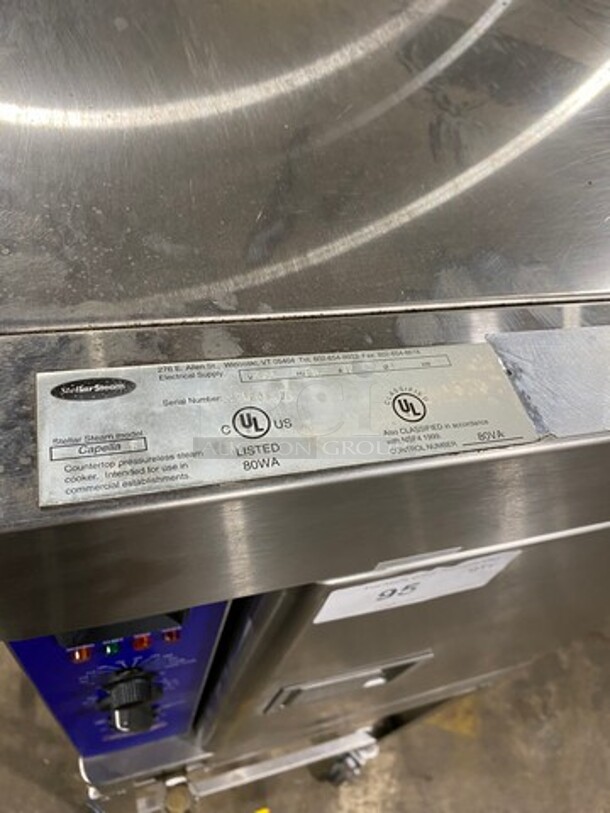 Stellar Steam Commercial Electric Powered Steamer! All Stainless Steel! On Commercial Castors! MODEL CAPELLA SN:021206073 208V - Image 8 of 9