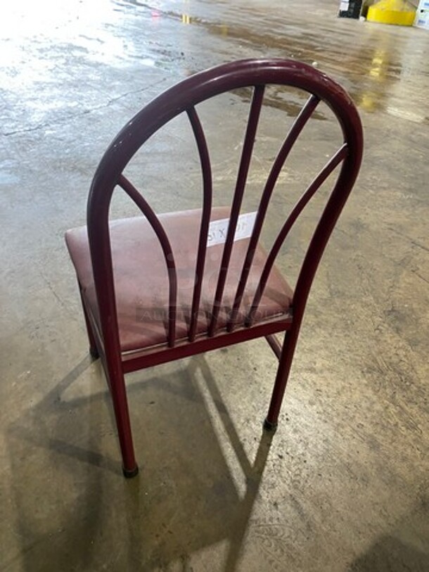 Red Cushioned Chair! With Red Metal Body! 10x Your Bid! - Image 3 of 7
