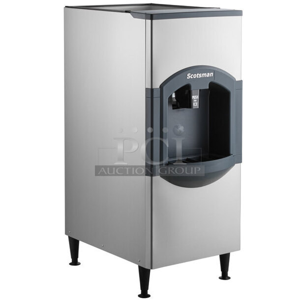 BRAND NEW SCRATCH AND DENT! 2023 Scotsman HD22B-1H Stainless Steel Commercial Hotel Ice Dispenser and Ice Bin. 115 Volts, 1 Phase.
