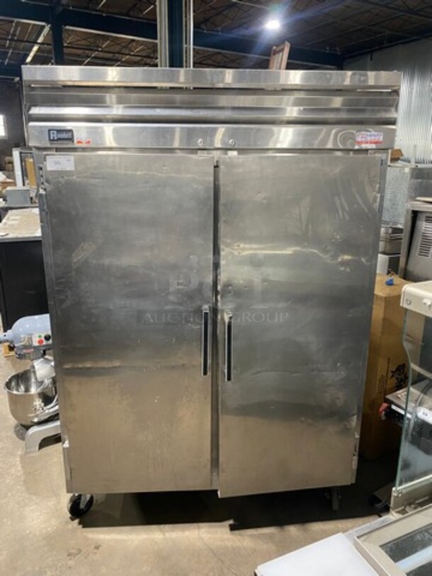 Randell Commercial 2 Door Reach In Cooler! With Poly Coated Racks! All Stainless Steel! On Casters!