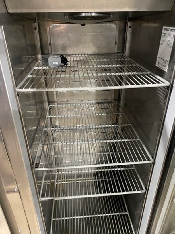 COOL! Hoshizaki Commercial 3 Door Reach In Cooler Merchandiser! With View Through Doors! Poly Coated Racks! All Stainless Steel Body! On Casters! Model: CR3SFGY SN: F60003B 115V 60HZ 1 Phase - Image 8 of 12