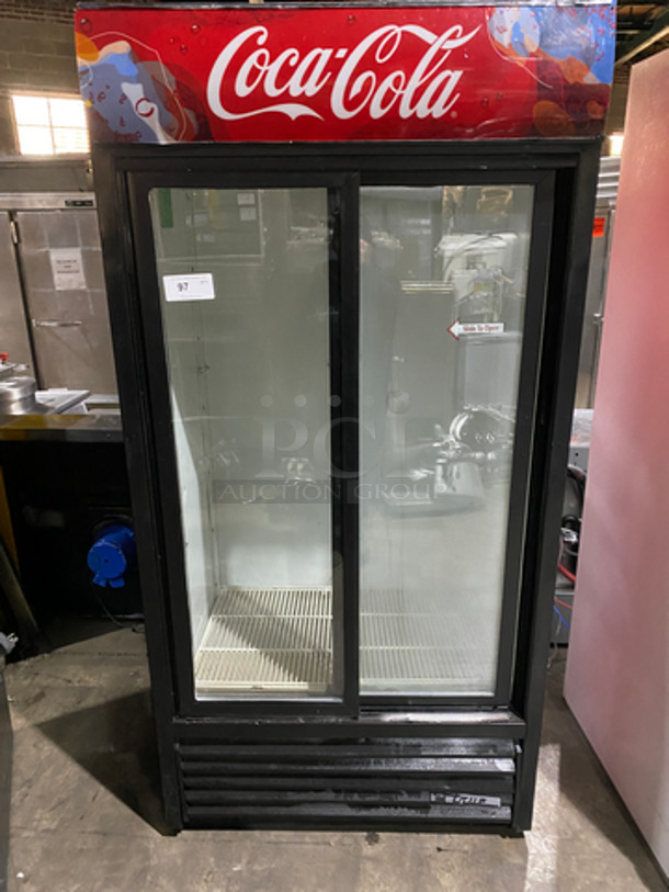 True Commercial 2 Door Reach In Cooler Merchandiser! With View through Doors! With Poly Coated Racks! Model: GDM33 SN: 13269673 115V 60HZ 1 Phase