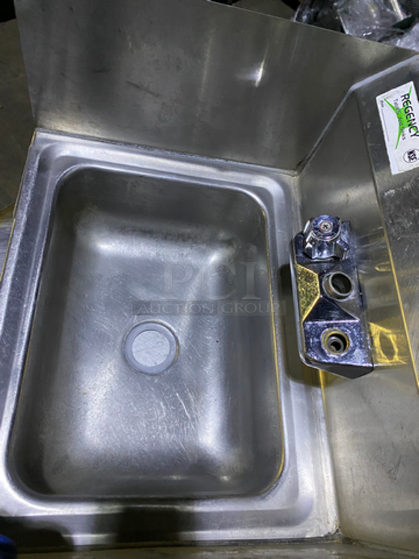 Regency Commercial Stainless Steel Hand Sink! With Back And Side Splashes! - Image 5 of 6
