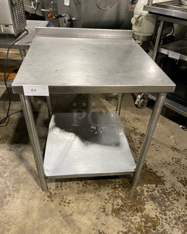 Solid Stainless Steel Work Top/ Prep Table! With Storage Space Underneath! On Legs! - Item #1097189