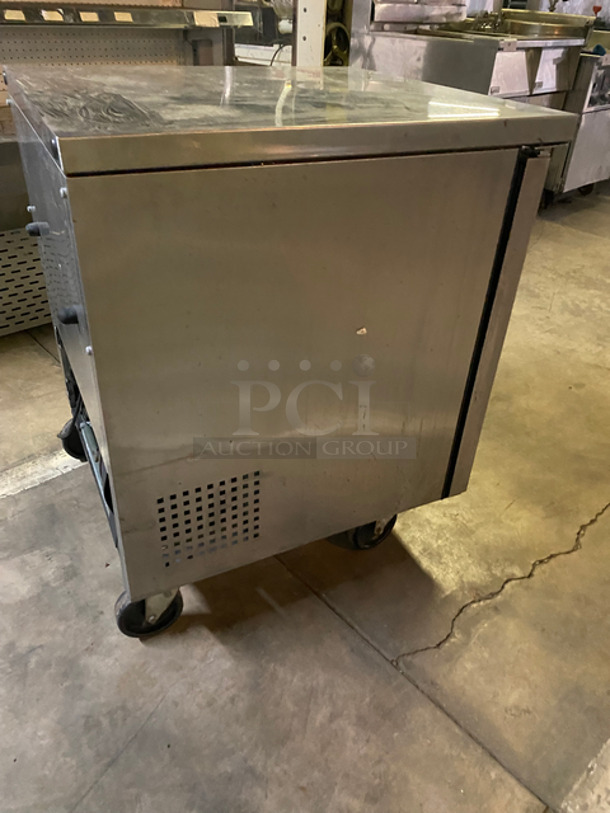 True Commercial Single Door Refrigerated Lowboy/ Worktop Cooler! With Poly Coated Racks! All Stainless Steel! On Casters! Model: TUC27 SN: 7802272 115V 60HZ 1 Phase - Image 4 of 7