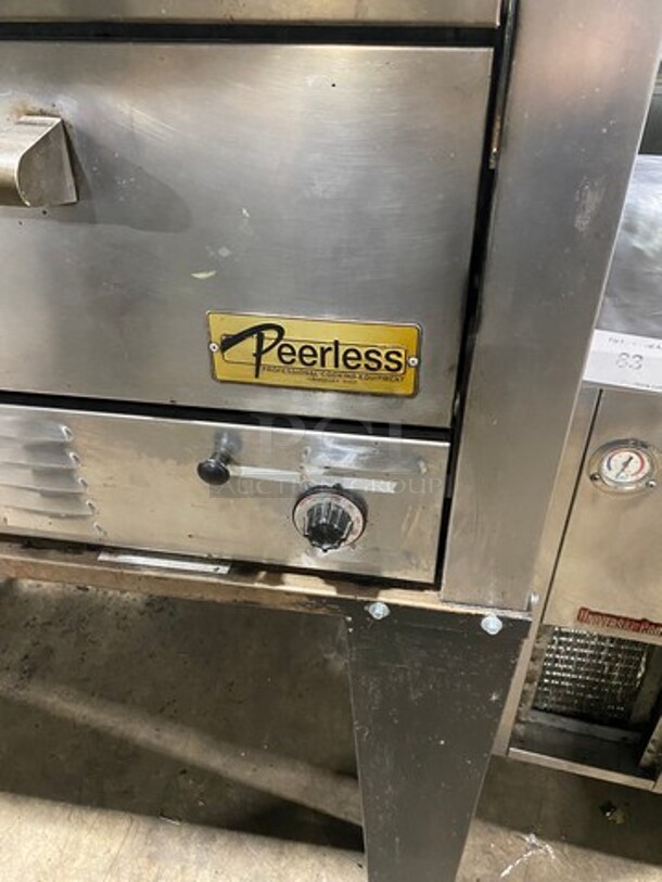Peerless Commercial Natural Gas Powered Double Deck Baking/ Pizza Oven! With Stones! All Stainless Steel! On Legs! - Image 2 of 11