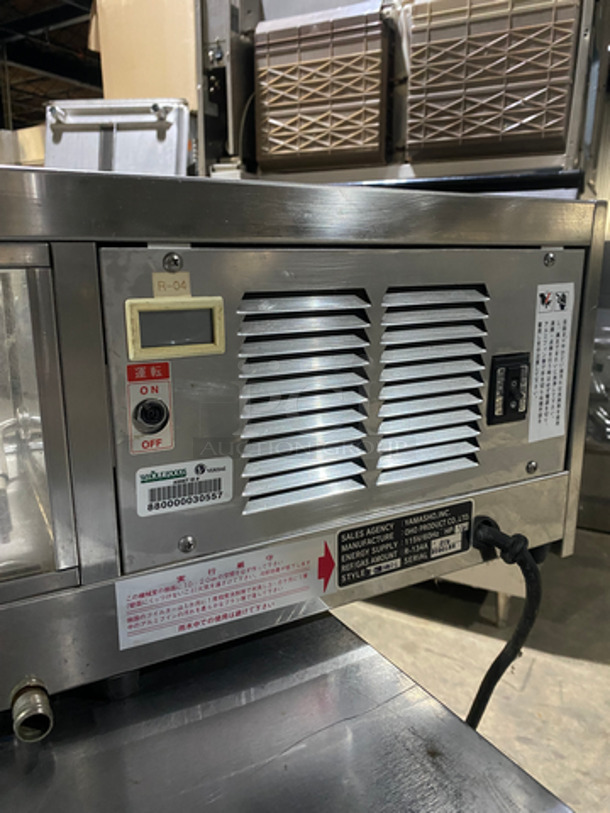 Yamasho Commercial Countertop Refrigerated Sushi Showcase Merchandiser! With 2 Sliding Rear Doors! Stainless Steel Body! Model: 1200NMSL SN: 2090152 115V 60HZ - Image 5 of 8