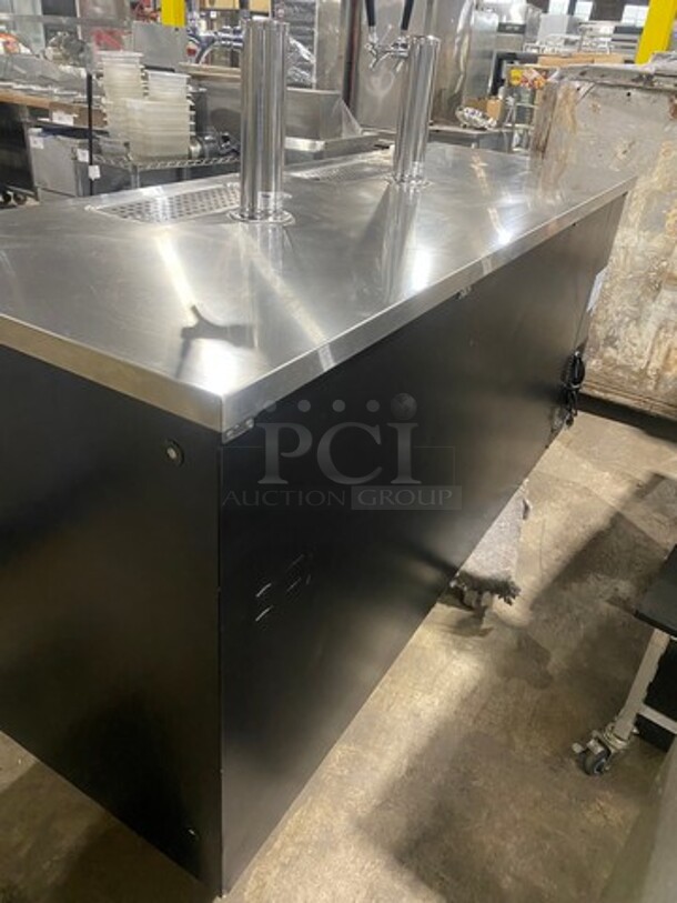 NICE! LATE MODEL!  Avantco Commercial Refrigerated Dual Tower Kegerator! With Towers! With 3 Door Storage Space Underneath! Poly Coated Racks! Model: 178UDD378 SN: 6436334321083606 115V 60HZ 1 Phase - Image 3 of 11