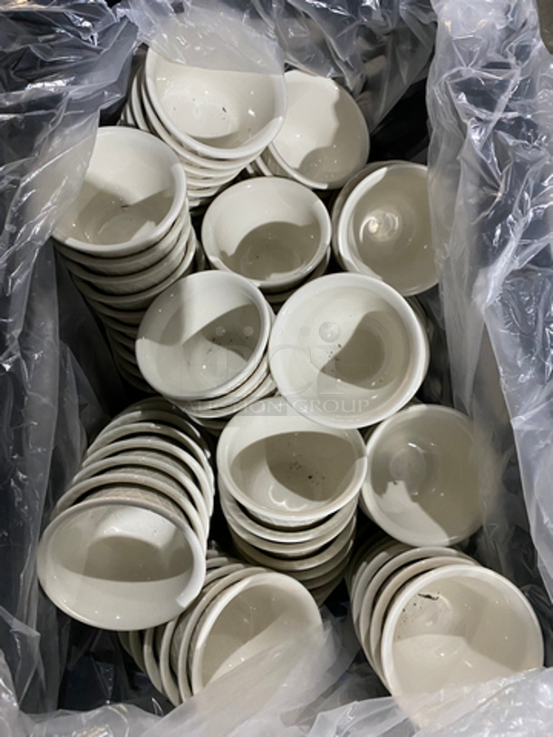 Homer Laughlin White Ceramic Ramekin! Includes Black Poly Crate! 2x Your Bid! - Image 2 of 7