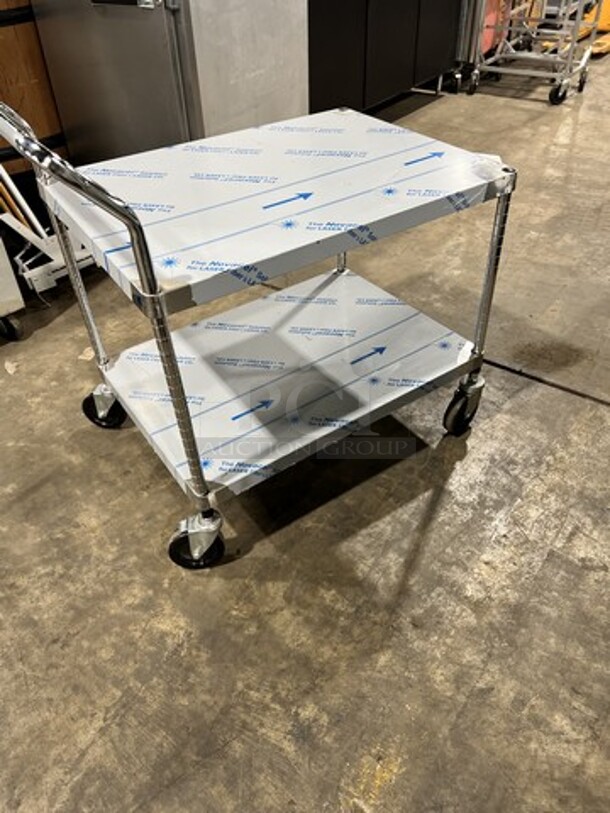 NEW! All Stainless Steel 2 Tier Utility Cart! On Casters! NSF!  - Image 2 of 6