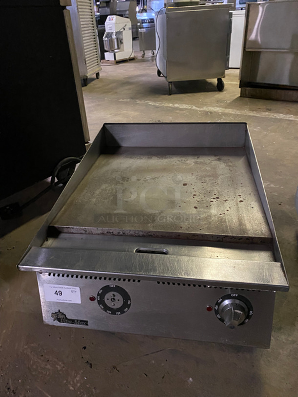 Star Commercial Countertop Electric Powered Flat Griddle! With Back And Side Splashes! All Stainless Steel! On Small Legs! Model: 724TA SN: 724A0217A0002 208V 60HZ