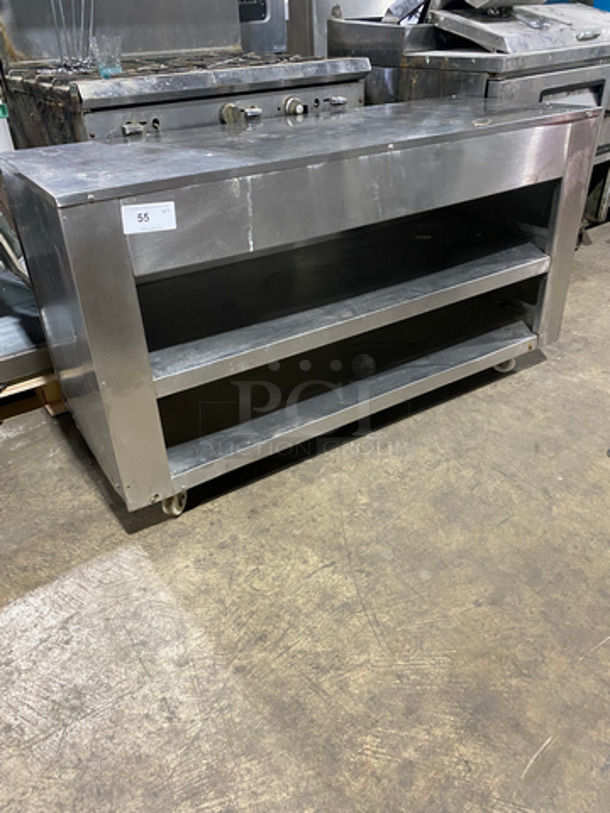 WOW! Commerical Custom Made Prep/ Worktop Counter! With Shelf Storage Underneath! All Stainless Steel! On Casters!