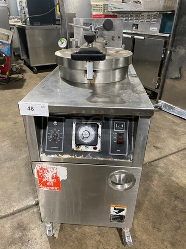 WOW! BKI Commercial Electric Powered Pressure Fryer! All Stainless Steel! On Casters! Model: LPFF SN: 2326 208V 60HZ 3 Phase