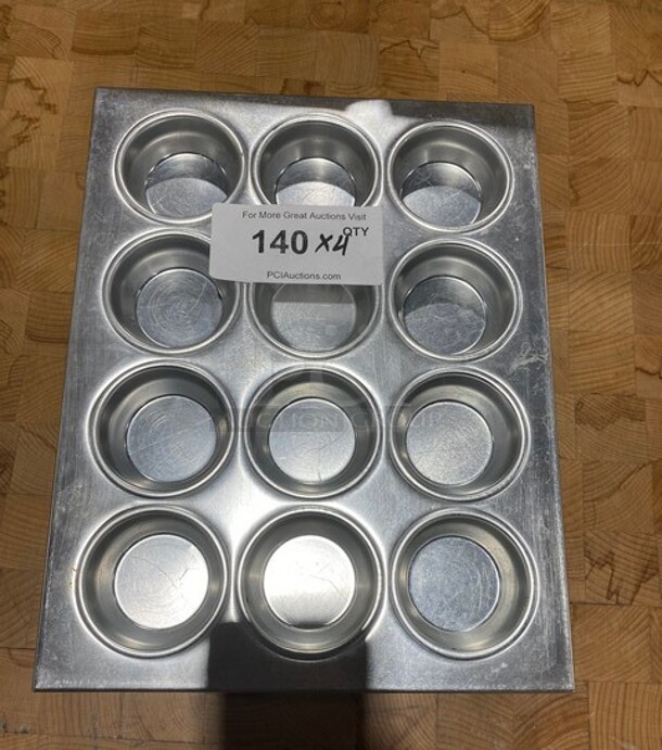 NEW! All Stainless Steel Cup Cake Baking Pan! 4x Your Bid!