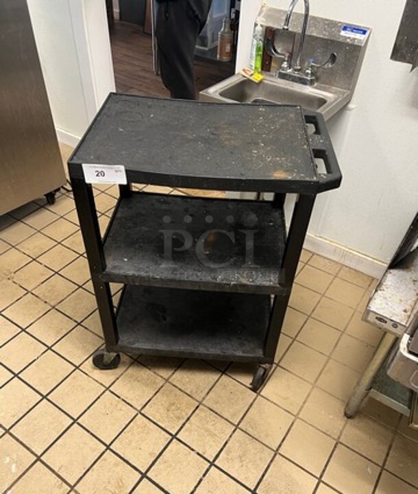 Commercial 3 Tier Poly Utility Cart! On Casters! - Image 1 of 6