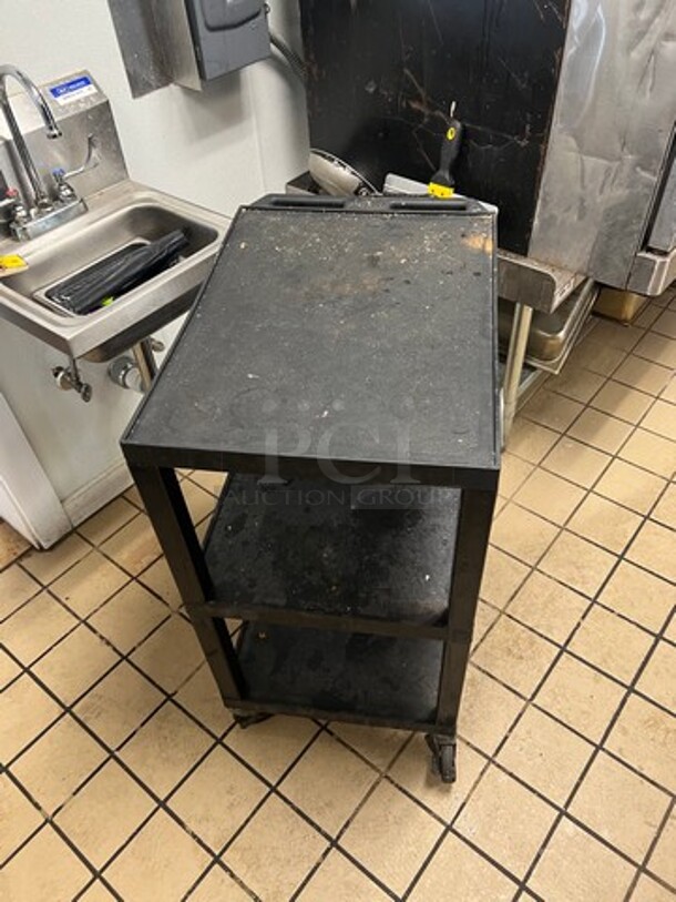 Commercial 3 Tier Poly Utility Cart! On Casters! - Image 2 of 6