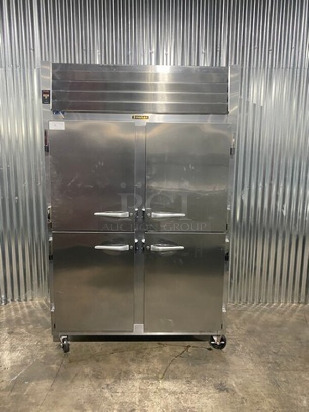 Traulsen Commercial 4 Half Door Reach In Cooler! All Stainless Steel! Model AHT232NUTHHS Serial T180251B12! 115V 1Phase! On Casters!