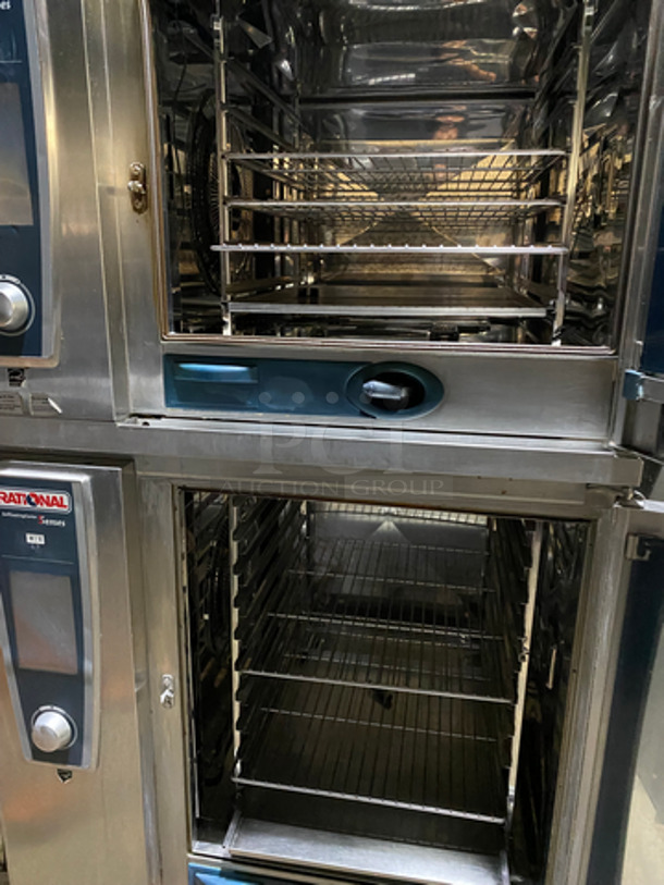 SWEET! Rational Electric Powered White Efficiency Self Cooking Center Double Deck Combi Convection Oven! With View Through Doors! All Stainless Steel! 2x Your Bid Makes One Unit! Model: SCCWE62 SN: E62SH15052460034 - Image 6 of 11