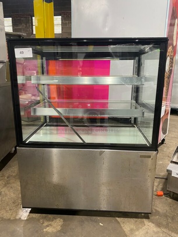EQ Kitchen Line Commercial Refrigerated Bakery Display Case Merchandiser! With Straight Front Glass! With Sliding Rear Access Doors! Stainless Steel Body! Model: ARC270Z 110V - Image 1 of 12
