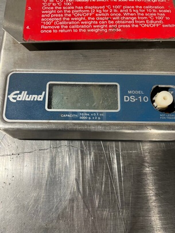 Edlund Countertop Scale! 10 Lbs Capacity! Model: DS10 - Image 2 of 4