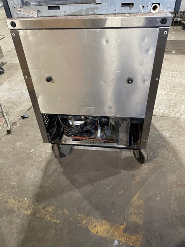 True Commercial Single Door Refrigerated Lowboy/Worktop Cooler! With Poly Coated Rack! All Stainless Steel! On Casters! 115V 1 Phase! Model: TUC-27 SN: 7303590!
 - Image 4 of 7