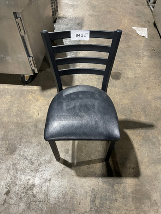 Black Cushioned Chairs! With Black Metal Base! 6x Your Bid!