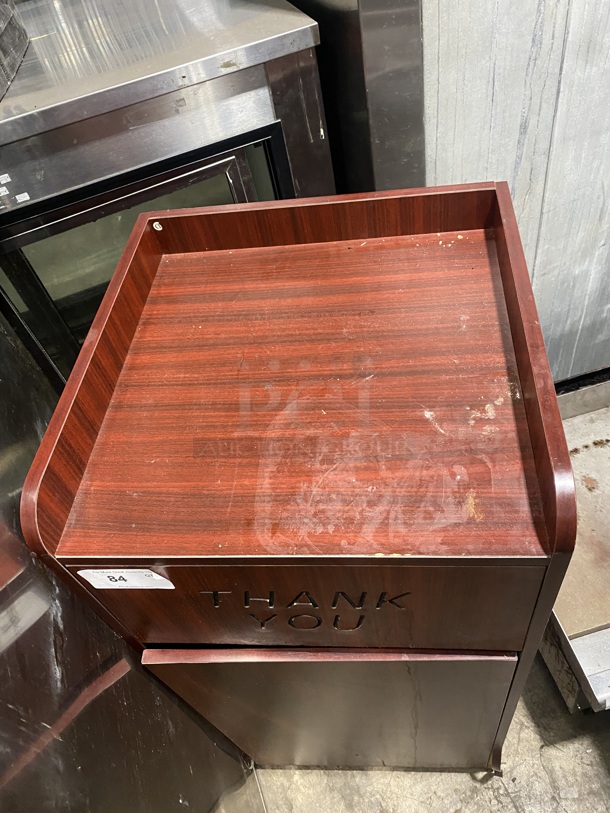 Wooden Style Garbage Disposal! With Tray Holder! - Image 4 of 4