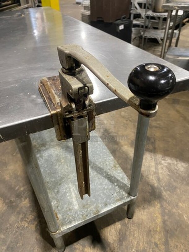 Solid Stainless Steel Work Top/ Prep Table! With Mounted Can Opener! With Storage Space Underneath! On Legs! - Image 9 of 9