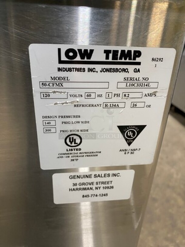 Low Temp Commercial Refrigerated Food Serving Station Counter/ Cold Pan! With Sneeze Guard! Stainless Steel Body! On Casters! Model: 50CFMX SN: L10C33214L 120V 60HZ 1 Phase - Image 9 of 10