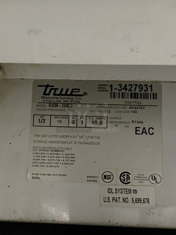 True Commercial Refrigerated Pastry/ Bakery Display Case Merchandiser! Glass All Around Showcase Style! Model: G4SM23RGS SN: 13427931 115V 60HZ 1 Phase - Image 5 of 7