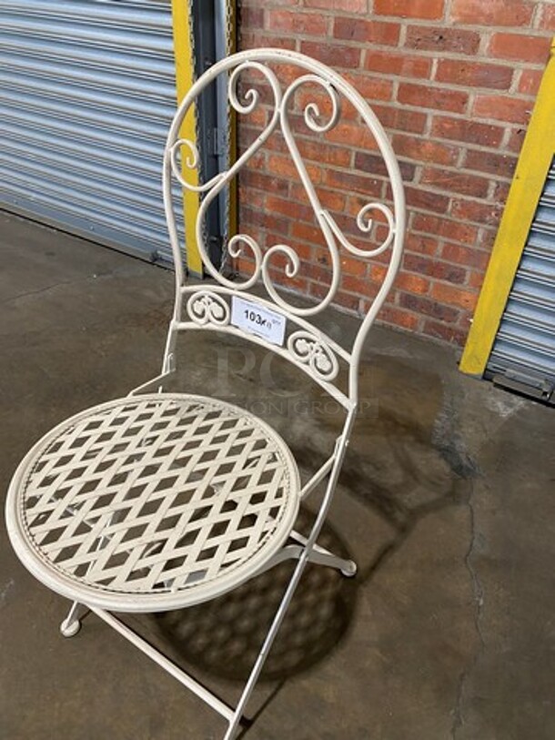 White Metal Foldable Patio Chairs! 11x Your Bid! - Image 2 of 5