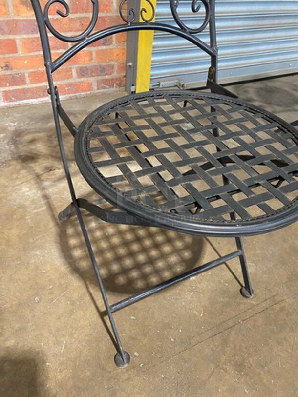 Black Metal Foldable Patio Chairs! 10x Your Bid! - Image 5 of 6