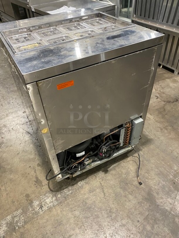 Turbo Air Refrigerated Salad Bar Island! With Single Door Cooler Underneath! All Stainless Steel! With Poly Coated Rack! On Casters! Model: MST-28-711S! - Image 3 of 8
