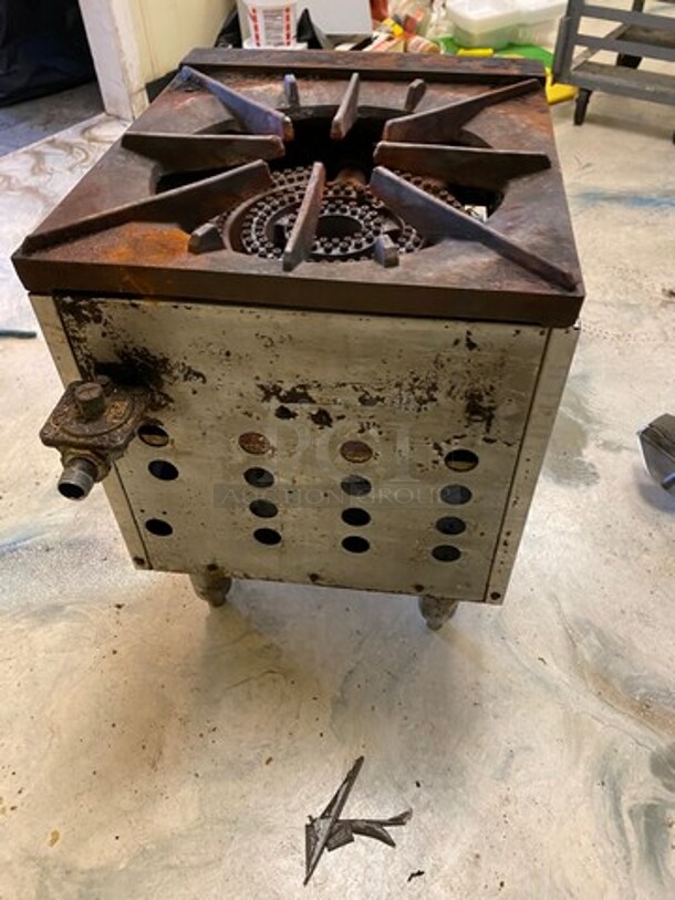 Royal Commercial Gas Powered Single Burner Stock Pot Range! Stainless Steel! On Legs! WORKING WHEN REMOVED! - Image 4 of 7