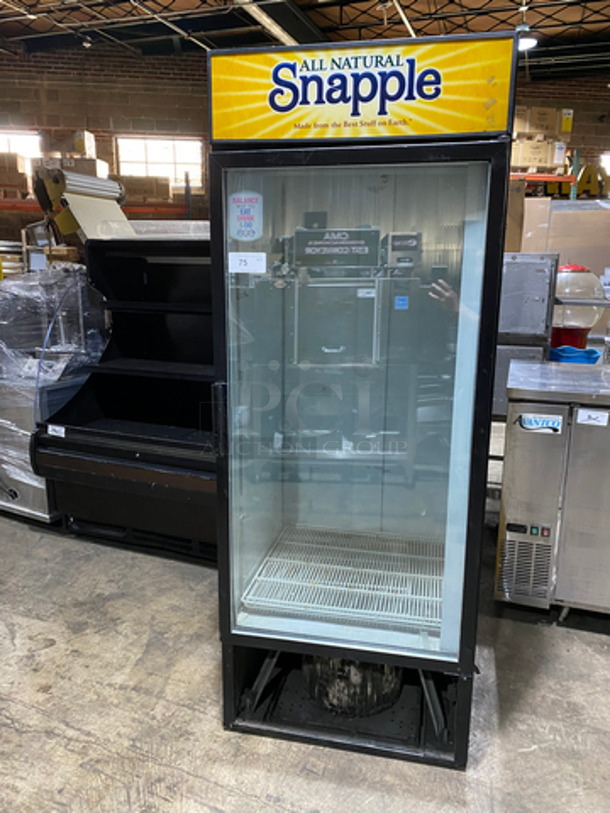 Beverage Air Commercial Single Door Reach In Refrigerator Merchandiser! With View Through Door! With Poly Coated Racks! Model: MT27 SN: 4859463 115V 60HZ 1 Phase