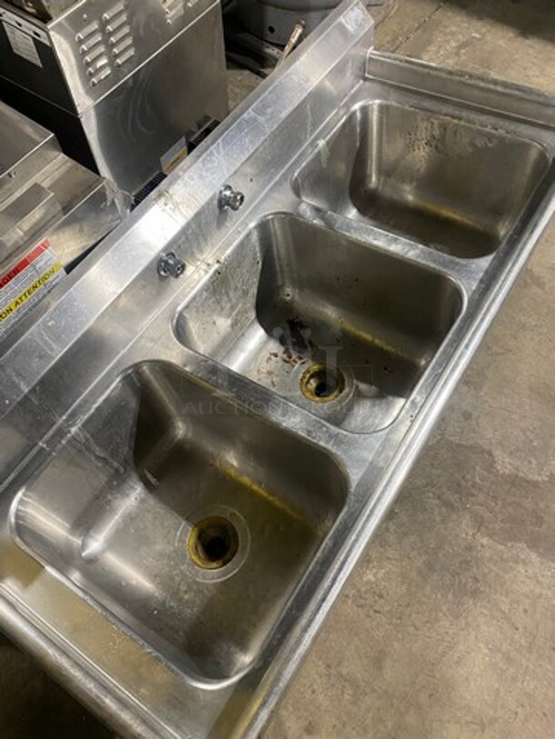 All Stainless Steel Three Compartment Dishwashing Sink! - Image 5 of 8