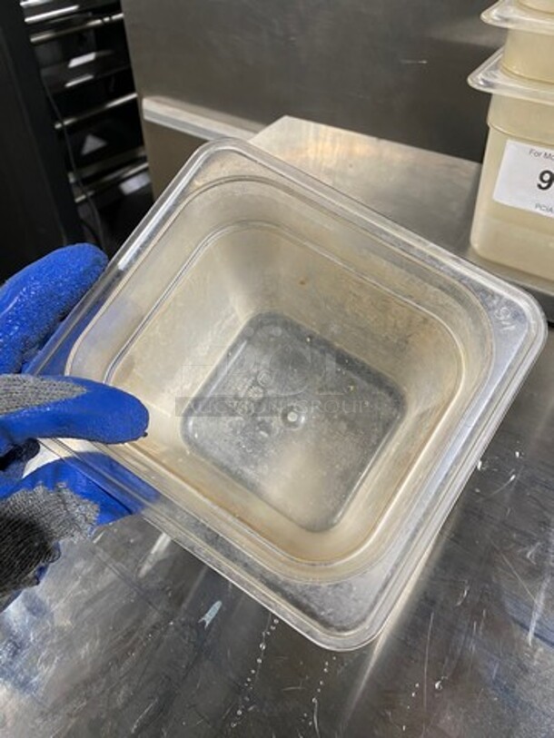 Cambro Clear Poly 1/6x6" Food Containers! 11x Your Bid! - Image 3 of 6