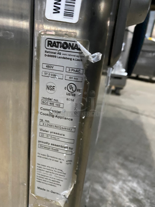 Rational Commercial Electric Powered Combi Convection Oven! WHITE EFFICENCY EDITION! With View Through Door! Metal Oven Racks! All Stainless Steel! On Casters! Model: SCCWE102 SN: E12SH15032449353 480V 60HZ 3 Phase - Image 5 of 8
