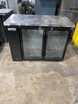 Supera 2 Glass Door Commercial Bar back cooler! MODEL BBC2448G SN:6236331315070207 115V 