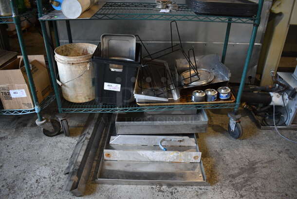 ALL ONE MONEY! Lot of Various Items Including Metal Panels, Chafing Dish Fuel and Poly Bin of Nails!