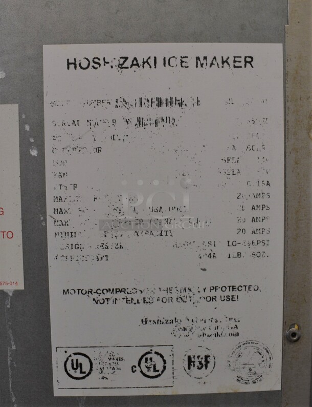 Hoshizaki Stainless Steel Commercial Ice Head on Commercial Ice Bin. 30.5x33x68.5. - Image 6 of 6